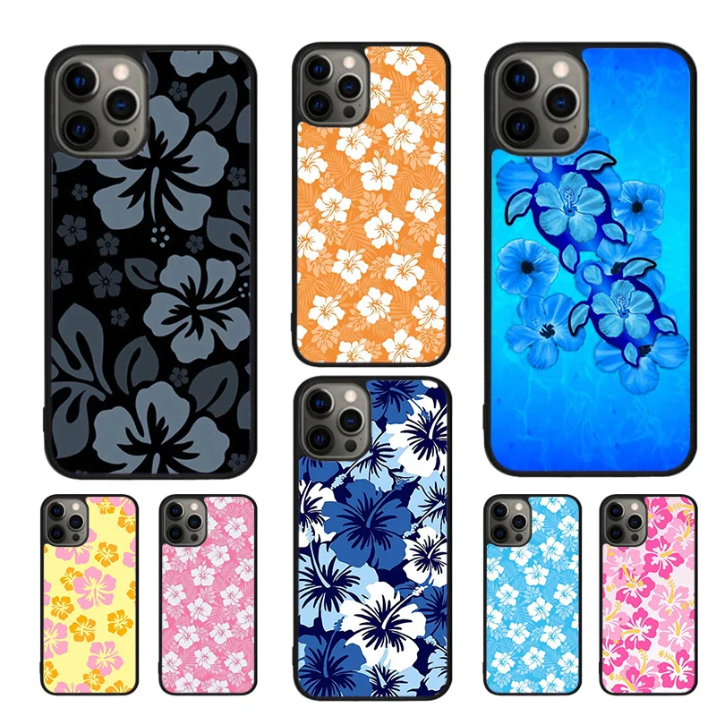 Hibiscus Retro Hawaiian Flower Mobile Phone Case For iPhone 16 15 14 13 Pro Max 12 11 Pro Max Max SE 2020 6S 7 8 Plus Coque