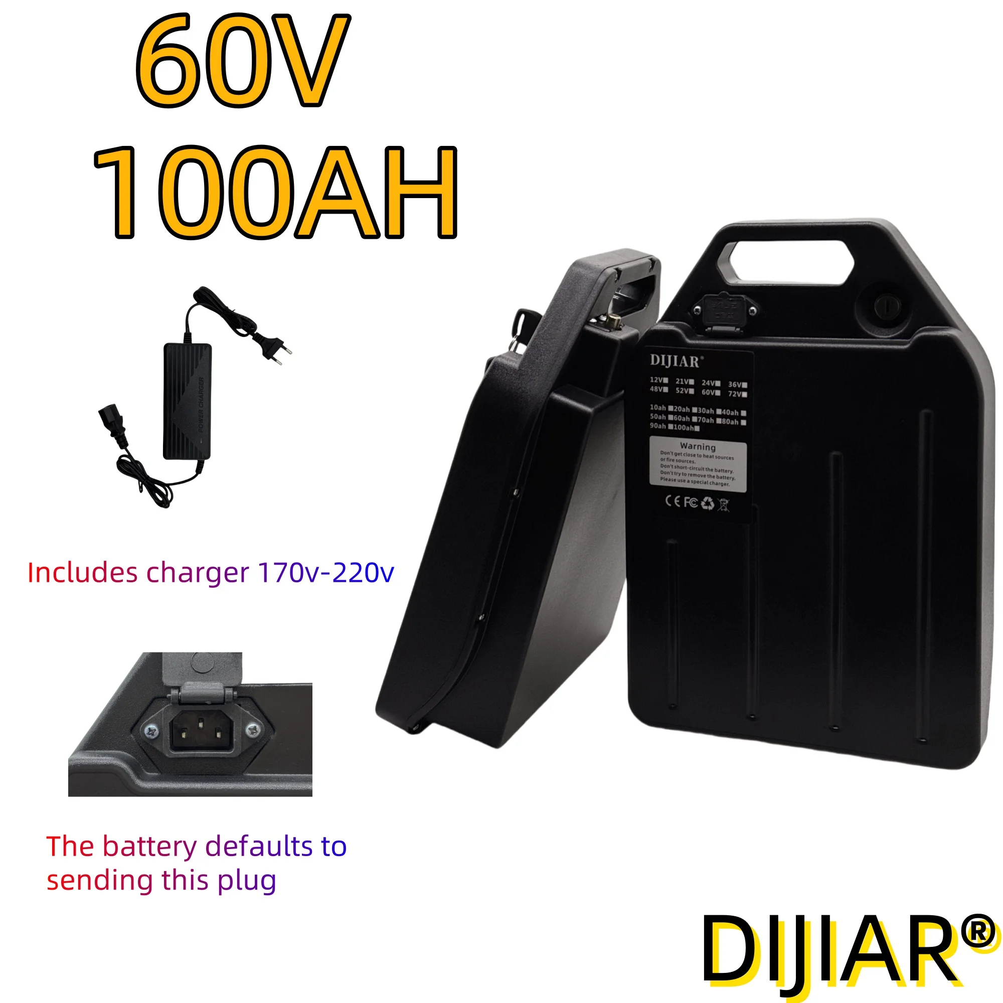 18650 60V lithium-ionbatterij, op voorraad, 20AH-100AH toepassing 250W ~ 3000W geschikt voor Harley opvouwbare Citycoco elektrische scooter