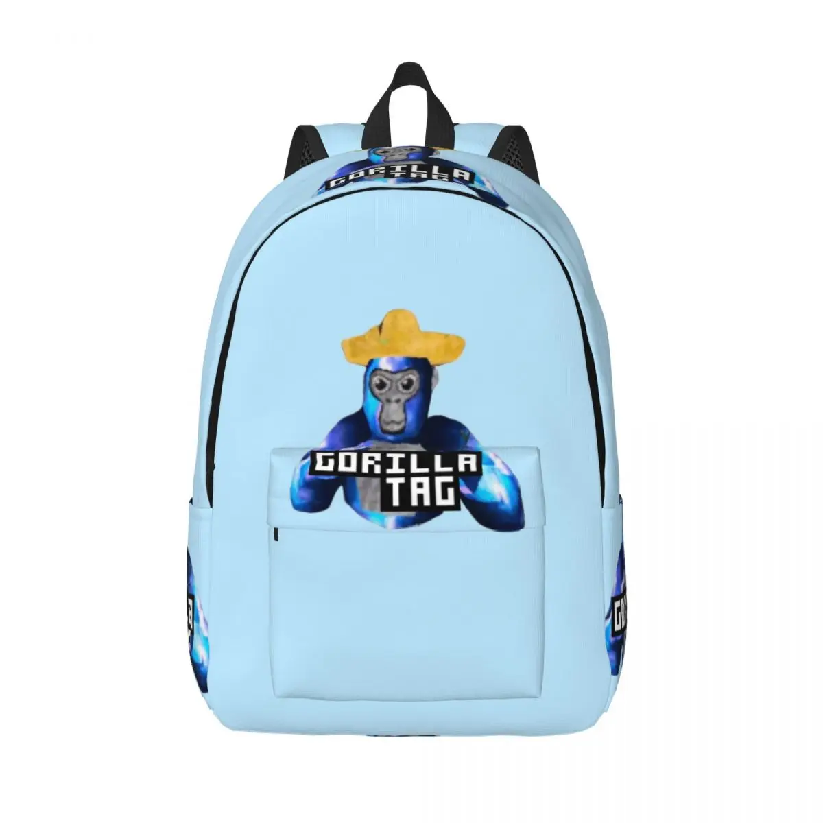 Gorilla Tag Yellow Hat Gorilla Tag Merch Student Backpack School Bag Hiking Travel Daypack for Boys Girls Bookbag Shoulder Bags