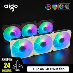 Aigo L12 Rgb Fan Ventoinha PC 120mm Computer Case Fans Cooler Kit No Wire Connection 4pin PWM CPU Cooling Fan Argb Ventilador