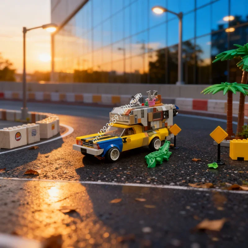 

571 деталь MOC: Модель автодома Florida Man S El Camino, конструктор, архитектурная модель, креативная идея, игрушка-кирпичик, рождественский подарок для детей