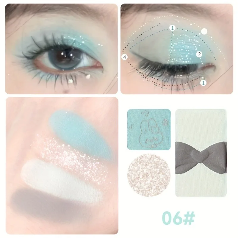 Palette di ombretti a 4 colori Glitter Matte Green Brown Shimmer Ombretto duraturo impermeabile Evidenziatore Cosmetici per il trucco per la festa