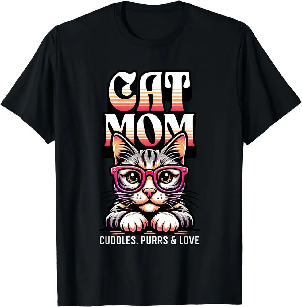 Cat Mom Best Cat Mom Ever Coolest Cat Mama Graphic T-Shirt Unisex T-shirts Tees Cotton Luxury Brand Oversized