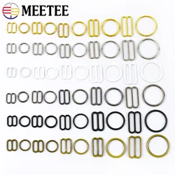 100Sets Metal O Ring Buckle for Underwear Strap Adjust Buckles Bra Slider Swimsuit Band Clasp DIY Hardware Sewing Accessories