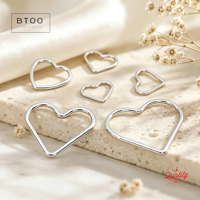 925 Sterling Silver Heart Jump Ring Closed, Heart Shaped Closed Rings Wholesale BULK DIY Jewelry Findings