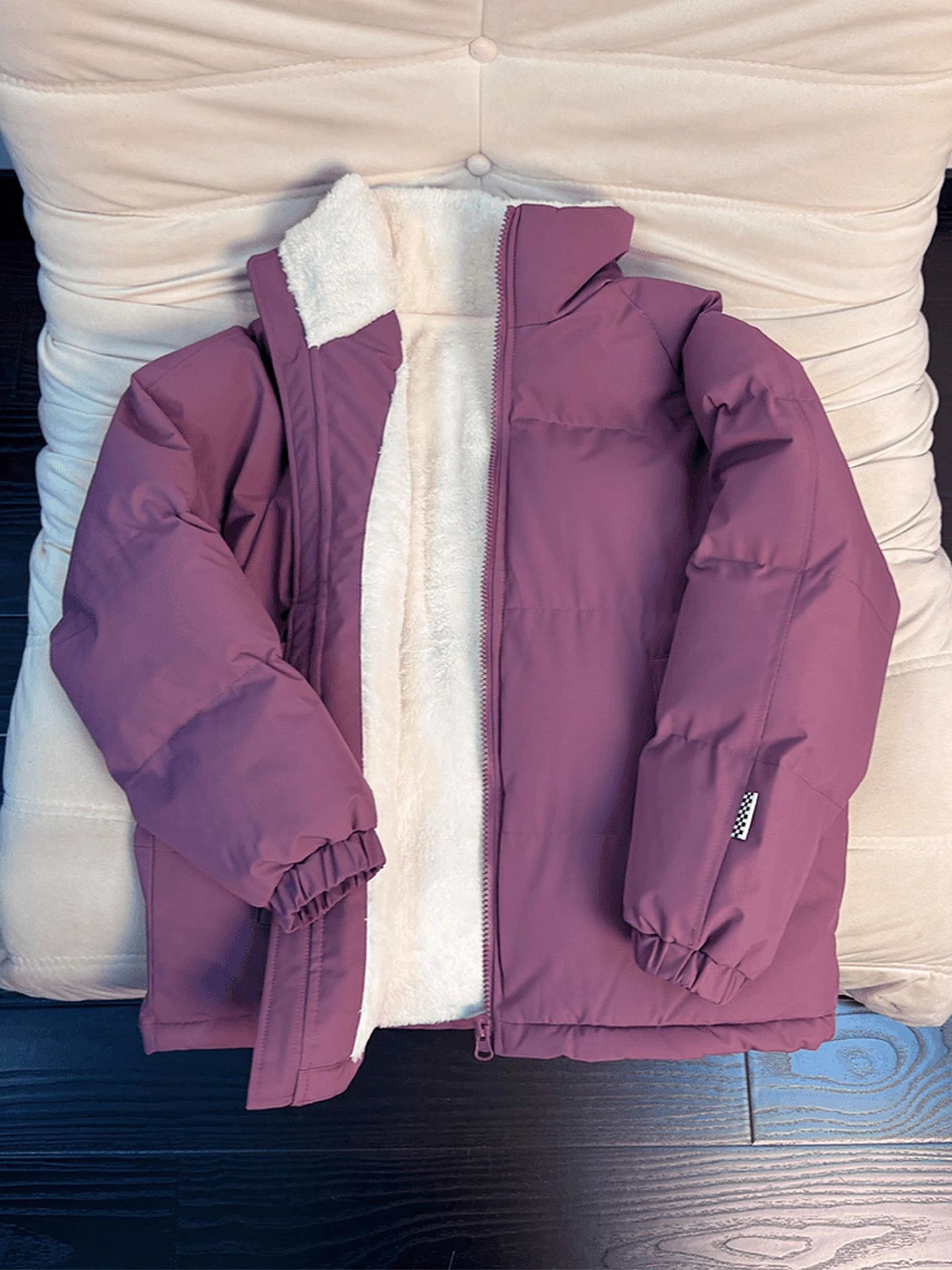 

Утепленная хлопковая куртка с воротником-стойкой и подкладкой из овечьего флиса для мужчин и женщин, особо устойчивая к экстремальным холодам, зимняя верхняя одежда