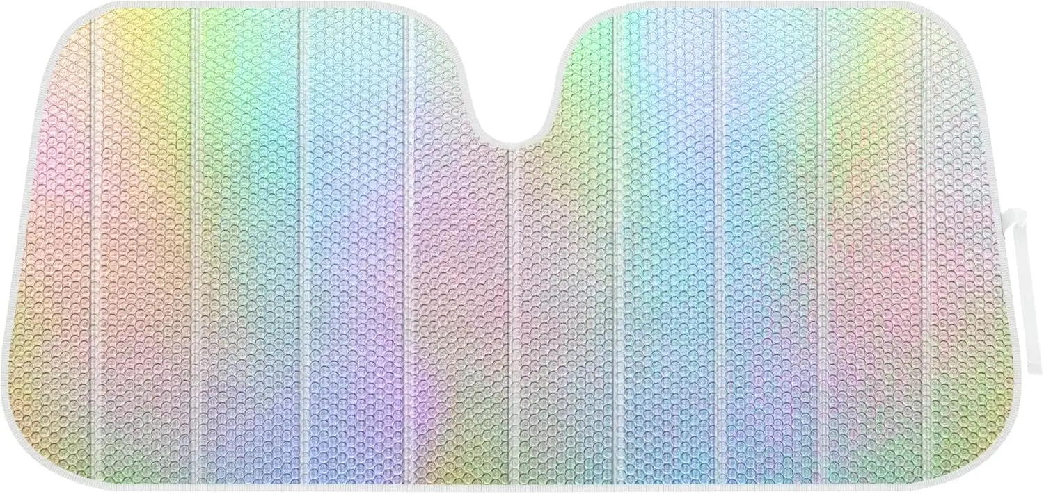 

Радужный солнцезащитный козырек с голограммой «Русалка», 58 x 27-дюймовый козырек на лобовое стекло автомобиля с двойным пузырьком