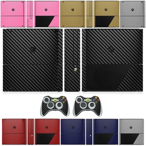 Pelindung Stiker Kulit Vinil Serat Karbon 7 Warna untuk Microsoft Xbox 360 E dan 2 Stiker Kulit Pengontrol 8 stiker pengontrol xbox 360 penjualan terbaik - №