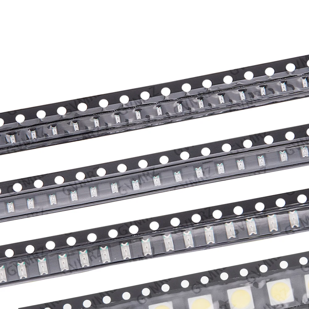 100PCS 0402 0603 0805 SMD LED Diode Chip Assorted Sizes 1206 3528 5050 5730 Multiple Colors for PCB DIY Electronics