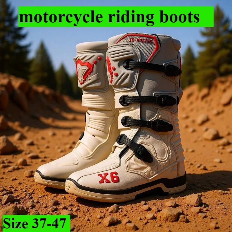 WOLVES Motocross Cycling Shoes Rally Trail Boots Men's Anti-Fall Rider Equipment Outdoor Shoes SZ 37-47