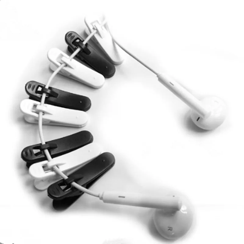 20 pçs cabo do fone de ouvido cabo fio lapela colar clipe nip braçadeira titular para fone de ouvido mp3 mp4 clipe grampos