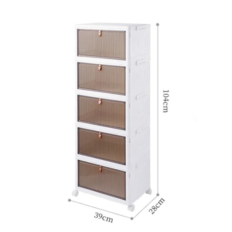 3-5layer plastics Bathroom crevice Storage Holders floor type waterproof cabinet toilet movable trolley Organization Racks