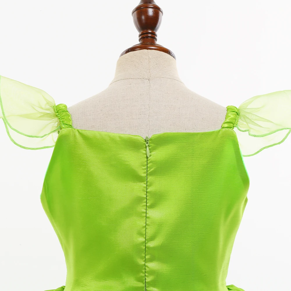 Fee Tinker Bell Jurk Voor Meisjes Prinses Kostuum Kinderen Cosplay Groene Bloem Fee Elf Wings Tinkerbell Carnaval Feest Kleding