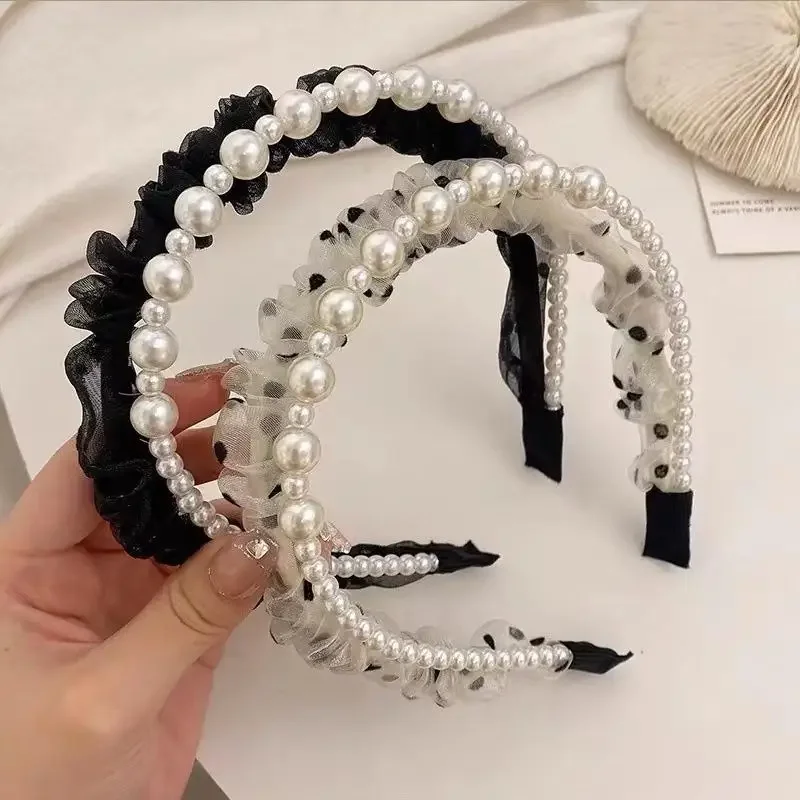 

Elegant Black Double-layer Mesh Bow Hairband for Women Girls Korea Sweet Hair Accessories Elegant Girl Head Wear