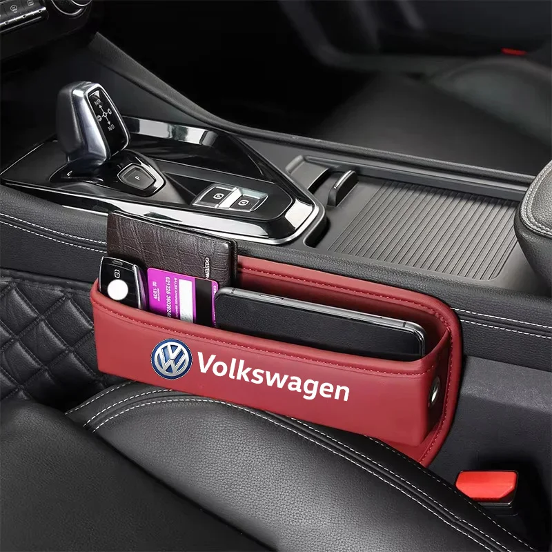 For Volkswagen VW Rline Beetle Touareg Tiguan Touran CC Golf MK6 7 Car Seat Gap Crevice Slot Storage Box Organizer Accessories