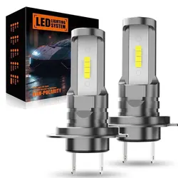 20000LM H7 LED Headlights Mini Head Lamp 1:1 Size 8pcs CSP Chips Wireless Canbus H7 Car LED Bulbs Error Free 6500K White 12V