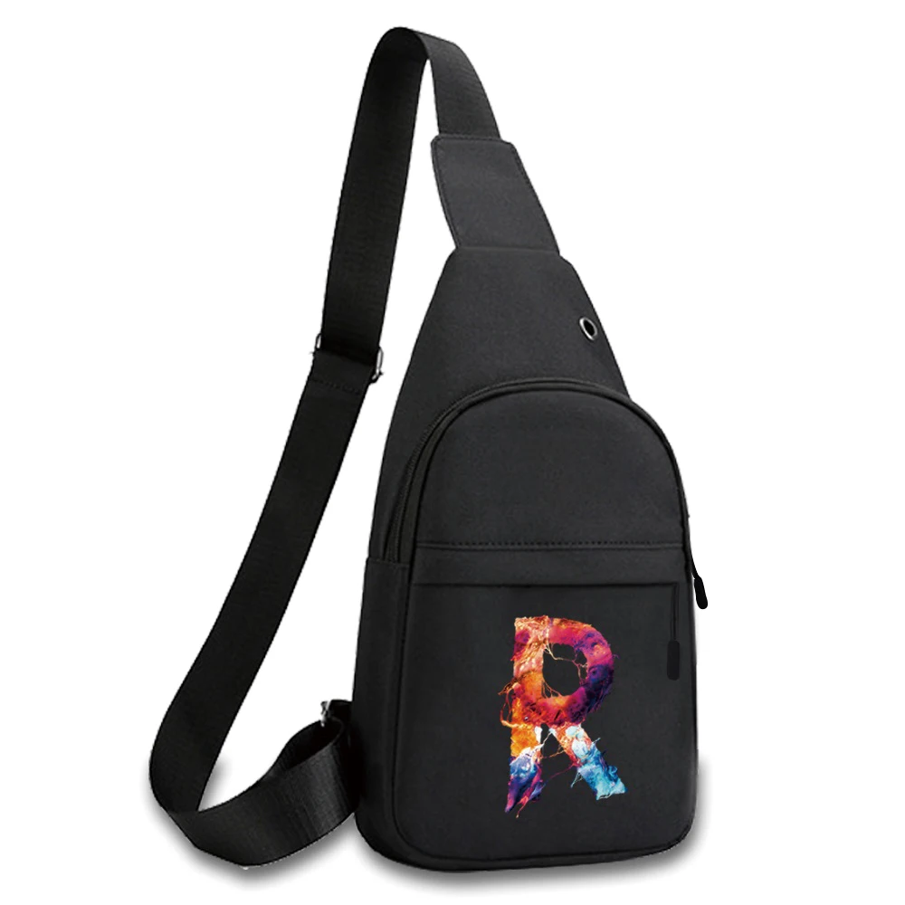 2022 Fashion Men's Chest Bag Male Phone Purses Canvas Chest Crossbody Bags Sports Shoulder Short Trip Bags Paint Letter Series