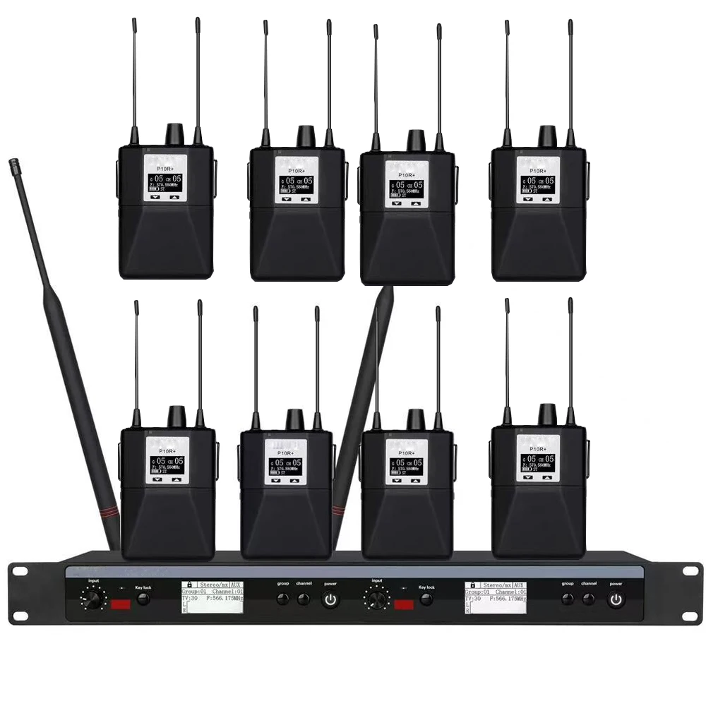 Sistema de Monitor intrauditivo estéreo inalámbrico profesional Monitor multicuerpo de 2/4/6/8 canales, Monitor intrauditivo para exteriores de escenario de banda