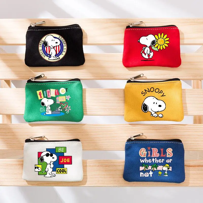 Kawaii Snoopy Charlie Brown Woodstock Plushie Cartoon Cute Canvas Coin Purse Anime Plush Toys for Girl Birthday Gift