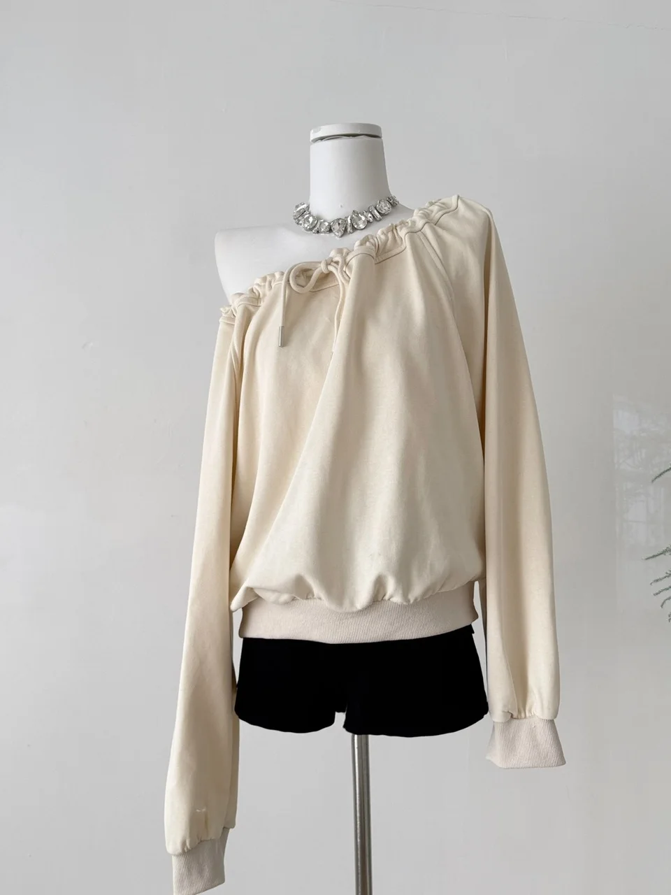 Suda Hoada con Cordón para Mujer, Sin Mangas, Manga Larga, Estilo Deado, Hombros Descubiertos, Estilo Otoñal, Nuevo, ...