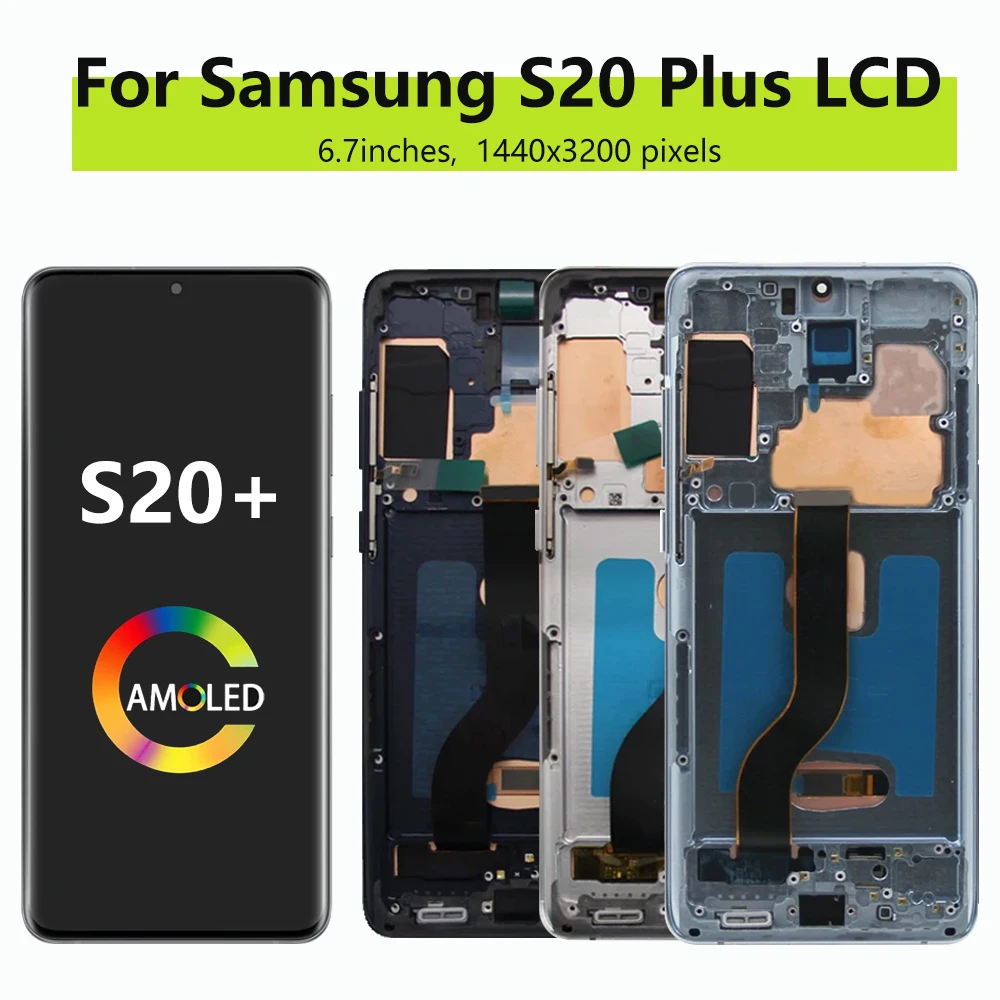 Super AMOLED S20 Plus G985F G986F LCD Display Screen For Samsung Galaxy S20+ LCD Display with Touch Screen Digitizer Replacement