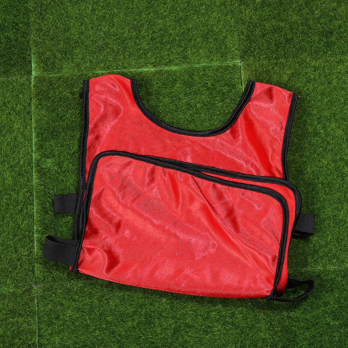 

6pcs Red Football Vest Kids Breathable Training Vest Lightweight Soccer Pinnies For Child Sportswear Athletic