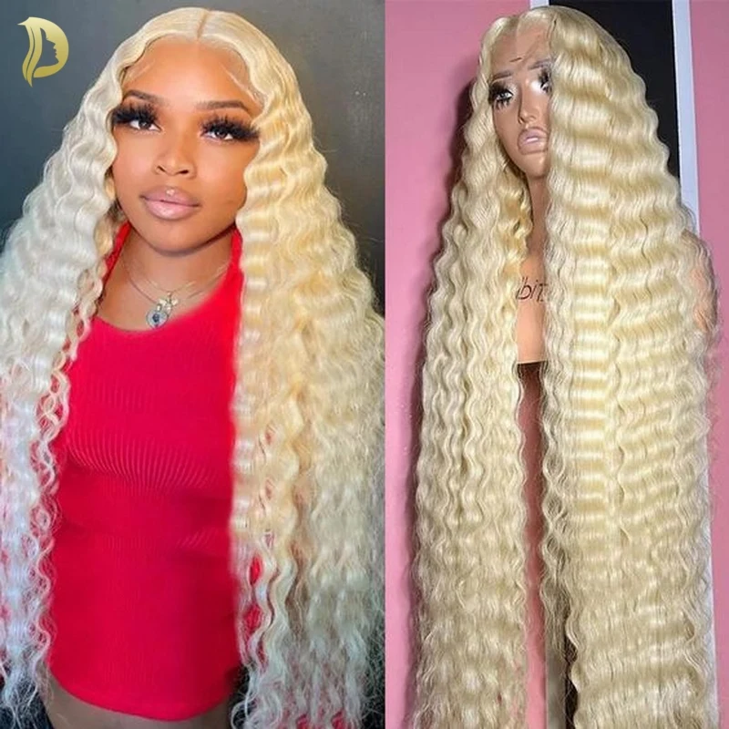 

613 hd lace wig 13x6 human hair blonde lace front wig human hair curly wigs deep wave frontal wig water wave lace front wig