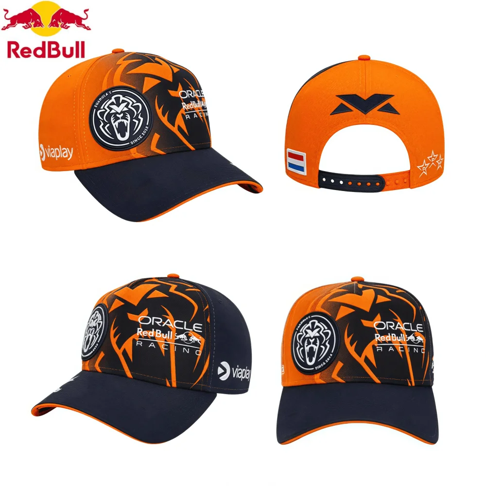 Men's and Women's Summer Fashion Orange Red Bull Baseball Hat Red Bull Racing Driver Verstappen Baseball Hat Curved brimmed Hat