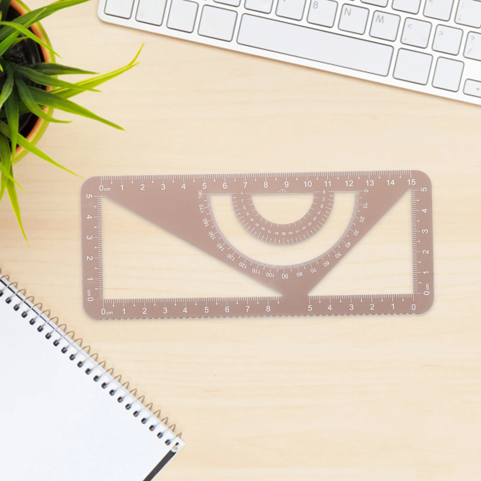 Aluminum Alloy Drawing Ruler Tool Compact Professional Protractor Measuring Ruler for School Office Architecture Design Drawing