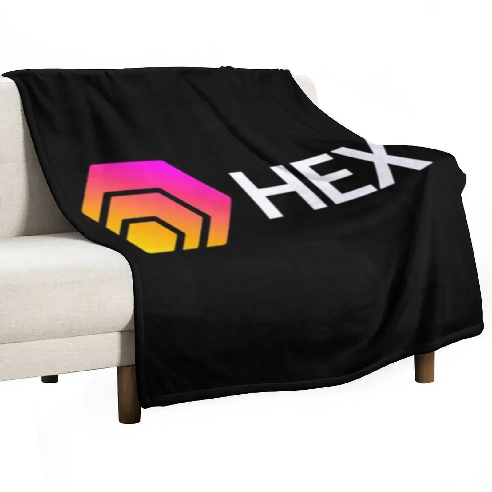 

HEX Crypto Hexagon Logo Throw Blanket Travel Custom Sofa Decorative Throw Blankets