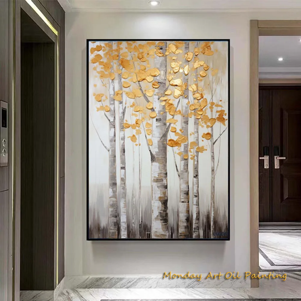 

Gray Gold Textured Hand painted Oil Painting Original Abstract Floral Painting Acrylic Minimalist Wall Art For Living Room
