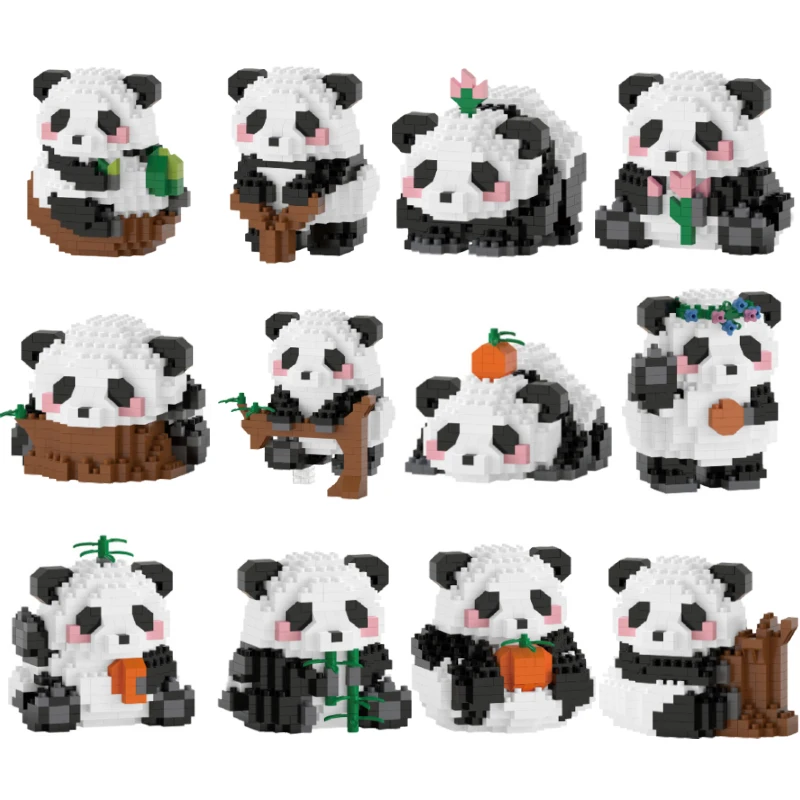 Anime Building Block Splicing Mini Cartoon Panda Character Toy Assembly Toy Children's Gift DIY Compatible With Lego China's