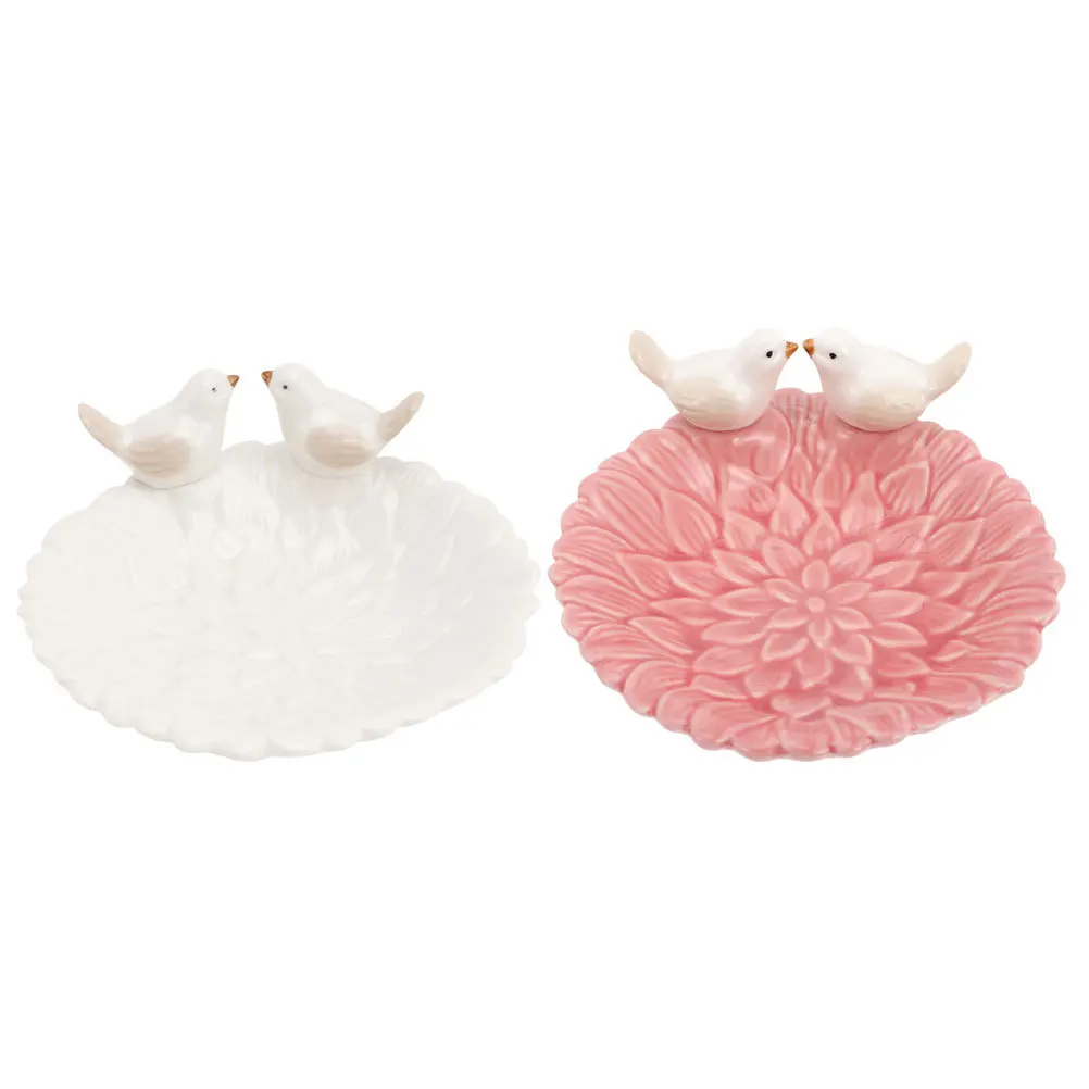 

2 Pcs Jewelry Trays Ceramic Trinket Vanity for Dresser Bedroom Decorative Ceramics Display Dish Organizer