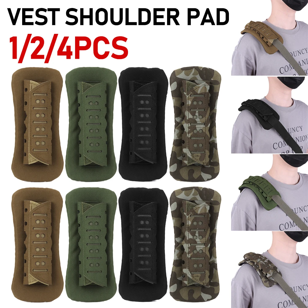 1/2/4PCS Laser Cutting Tactical Vest Shoulder Strap Pads For Hunting Vest Backpack Comfort Mesh Cushion Shoulder Pad for Outdoor