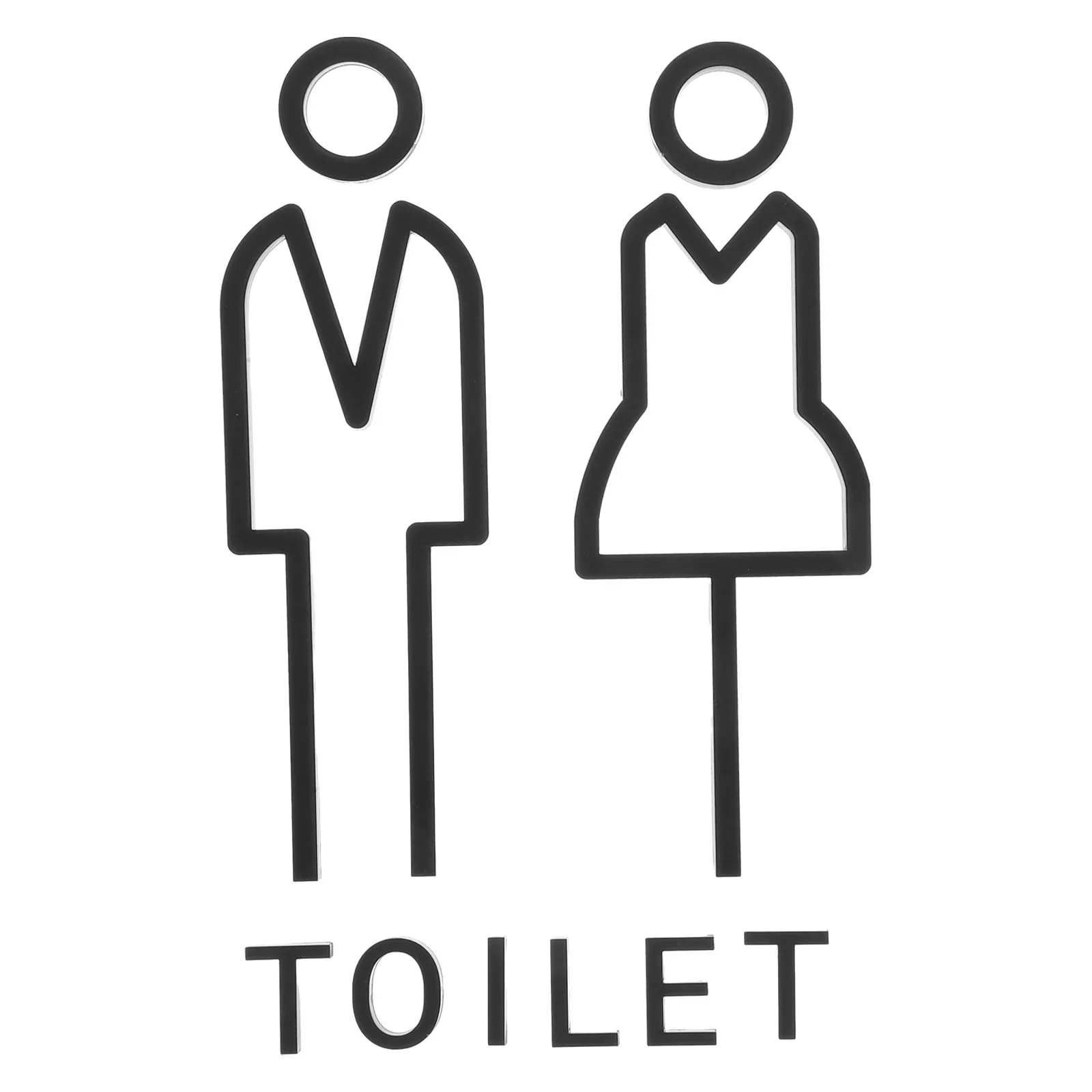 

1Pair Toilet Identification Sign Modern Lavatory Sign Plate Clear Male Female Symbol Easy Install for Office Mall Bathroom Use