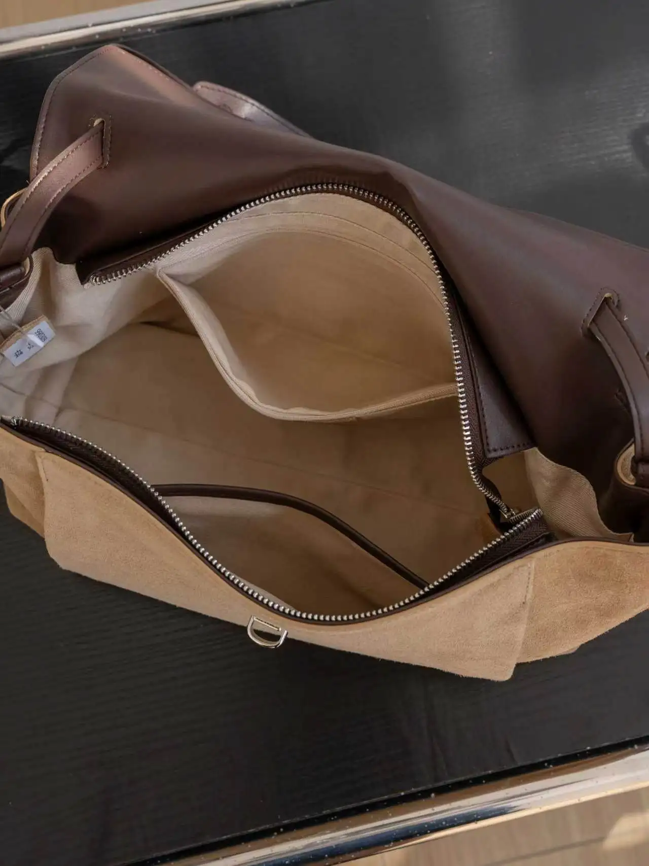 New frosted suede shoulder bag large capacity flip cover multi-layer underarm bag retro minimalist genuine leather Crossbody bag