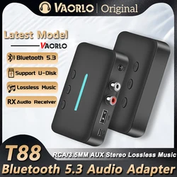 Nieuwe Bluetooth 5.3 Audio Ontvanger 3.5Mm Aux/Rca/Stereo Lossless Draadloze Audio Adapter Ondersteunt U Disk Speler Voor Luidspreker Carkit