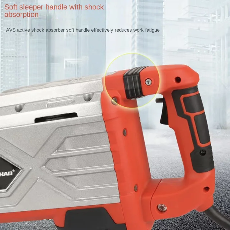 3000W High-Power Electric Pick Large Cylinder Industrial Grade Demolition Wall Slotting Tool for Hardwall Breaking