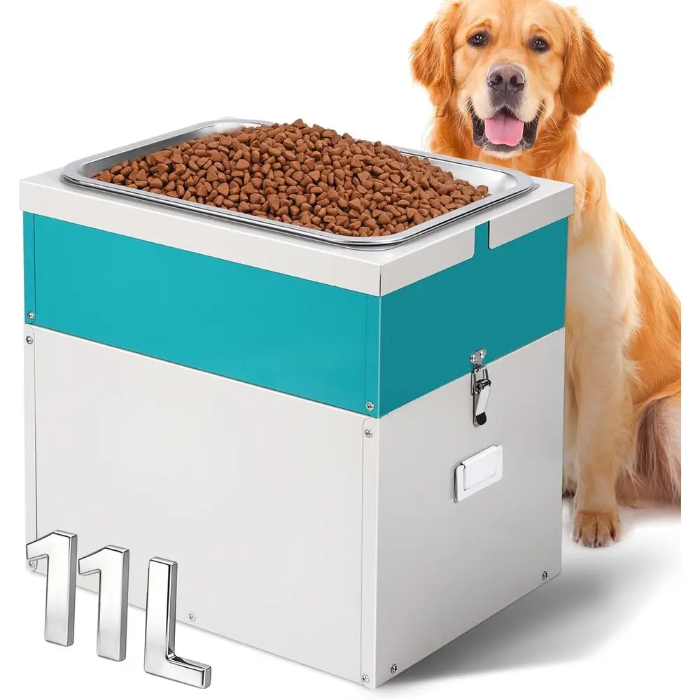 

11L Automatic Dog Water Dispenser for Large Dogs Stainless Steel Bowl and Dog Food Storage Container (11L)