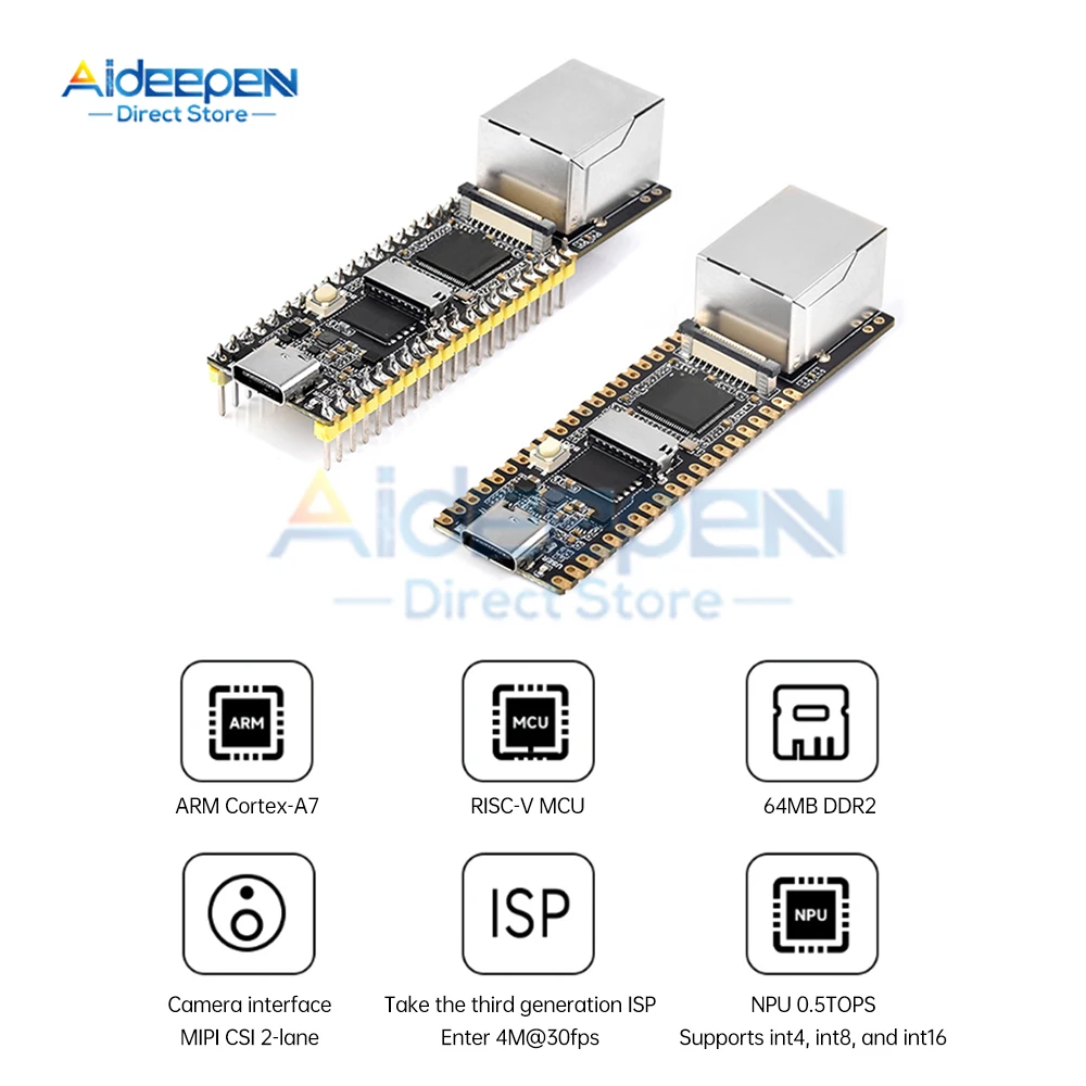 Luckfox Pico Plus,RV1103 Linux Micro Development Board,Integrates ARM Cortex-A7/RISC-V MCU/NPU/ISP Processors,With Ethernet Port