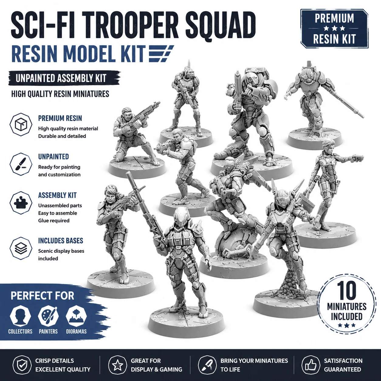 Rare Resin O-12 Action Pack, Unpainted Die-casting Resin Model Kit, Including Base, DIY Model Kit