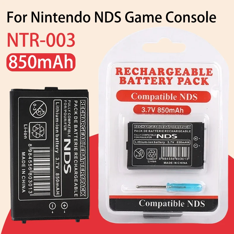 NTR-003 NTR-001 بطارية ليثيوم قابلة للشحن 3.7 فولت 850 مللي أمبير في الساعة لوحدة تحكم ألعاب نينتندو NDS NTR003 بطاريات بديلة