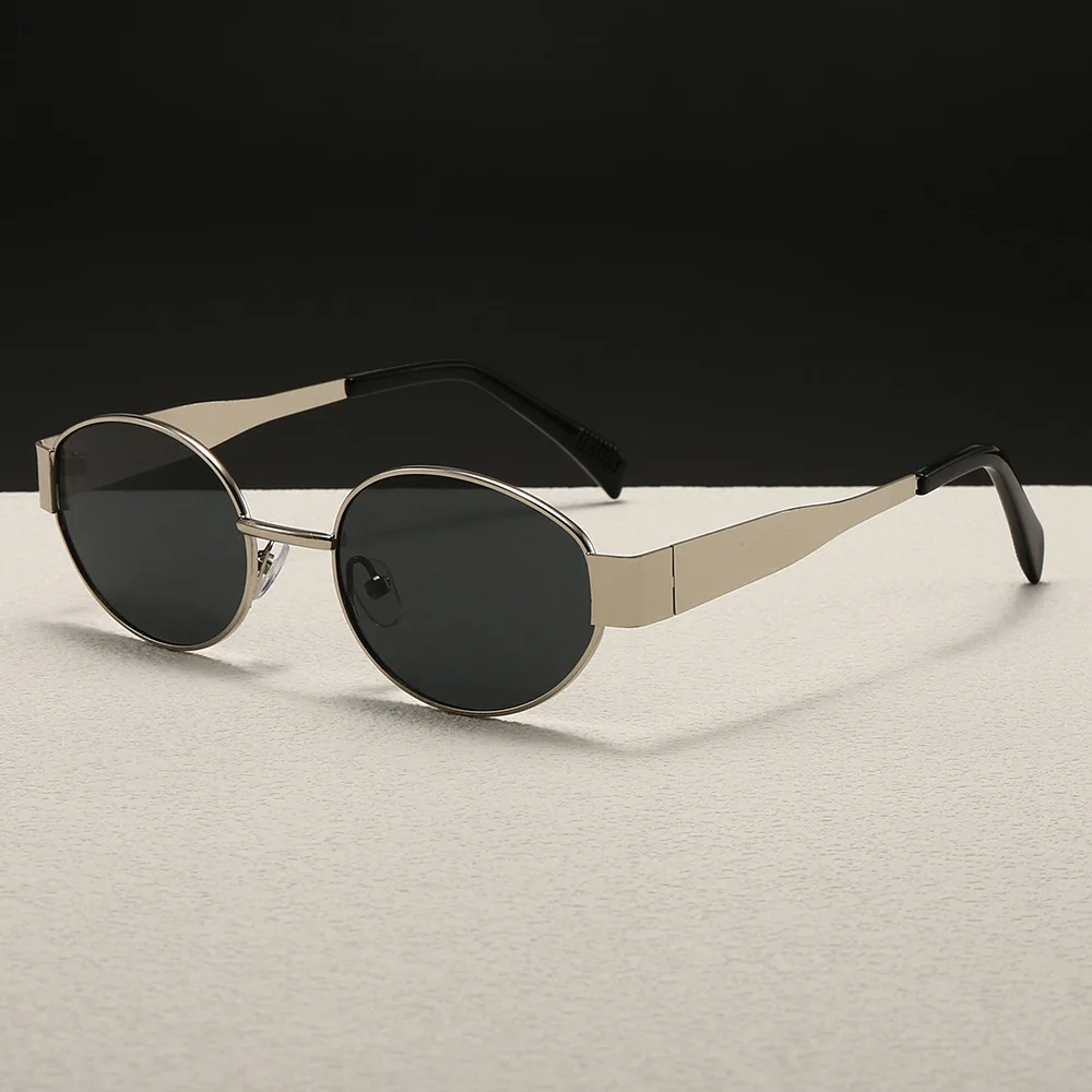Trendy Round Frame Metal Sunglasses for Women Fashionable and Versatile Sun Glasses view 2