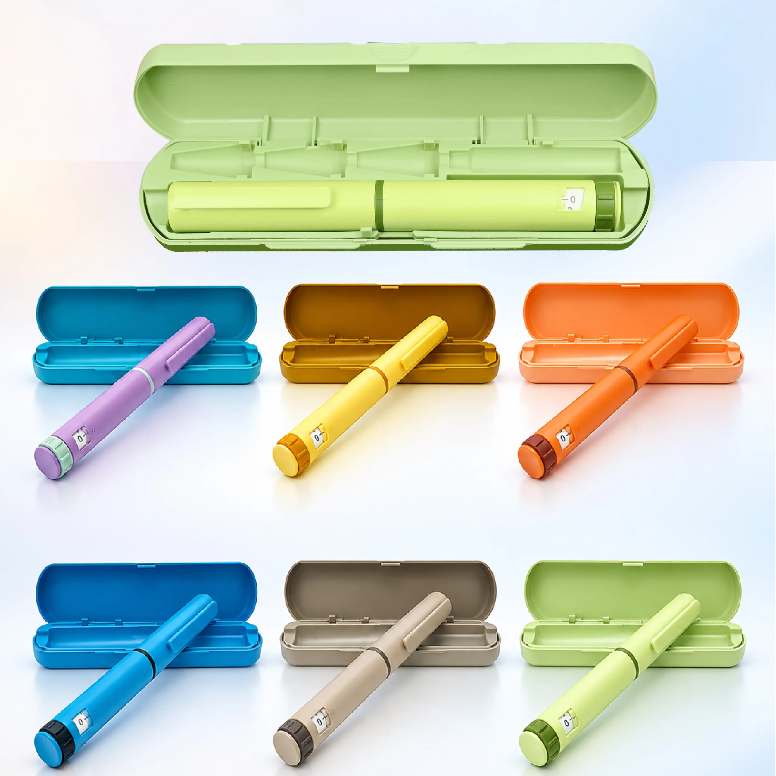 Adjustable 0-60IU Peptide Dosage Control Reusable Insulin Injection Pen with Portable Case for Home Use Dosing Pen 3ml Cartridge