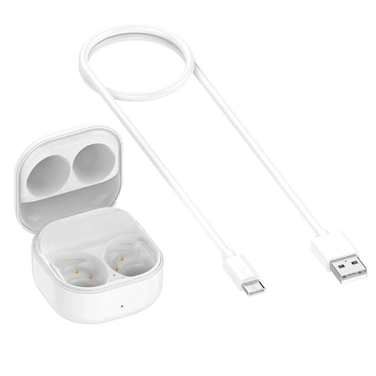 A14M Kotak Pengisi Daya Earphone Portabel Galaxy Buds FE Casing Pengisi Daya Pengganti Kotak Pengisi Daya Headphone Bluetooth Putih