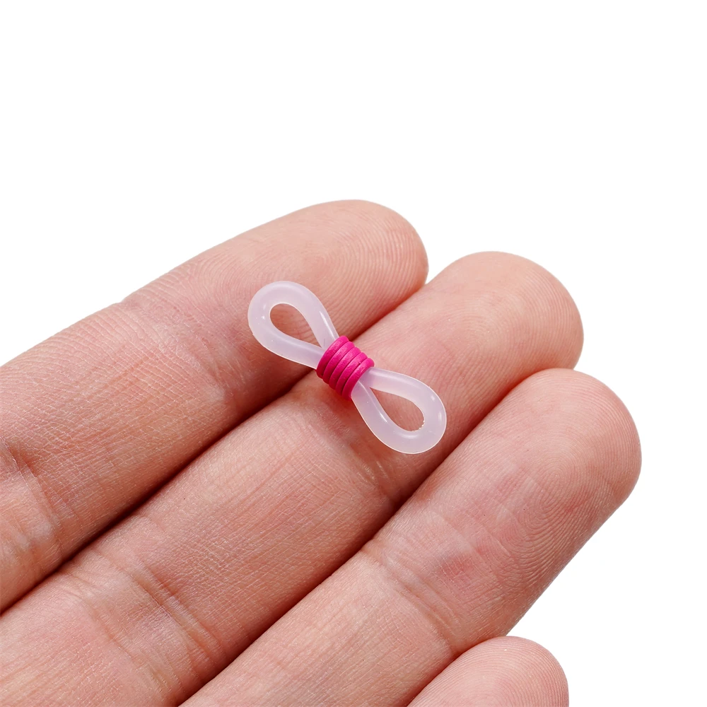 50pcs Eyeglass Chain Ends Adjustable Spring Silicone Ends Connectors for Eye Glasses Holder Necklace Chain DIY Jewelry Making