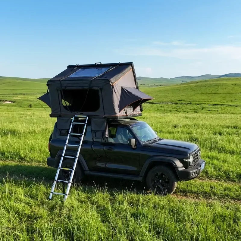 Lightweight Waterproof Hard Shell RoofTop Tent Mattress Ladder 2-3 Person Outdoor Camping Tent Car SUV Double Layer