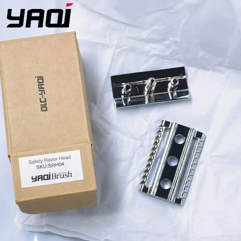 2026 Flash Sale Chrome Color YAQI Scalloped Bar Double Edge Safety Razor Head for mens