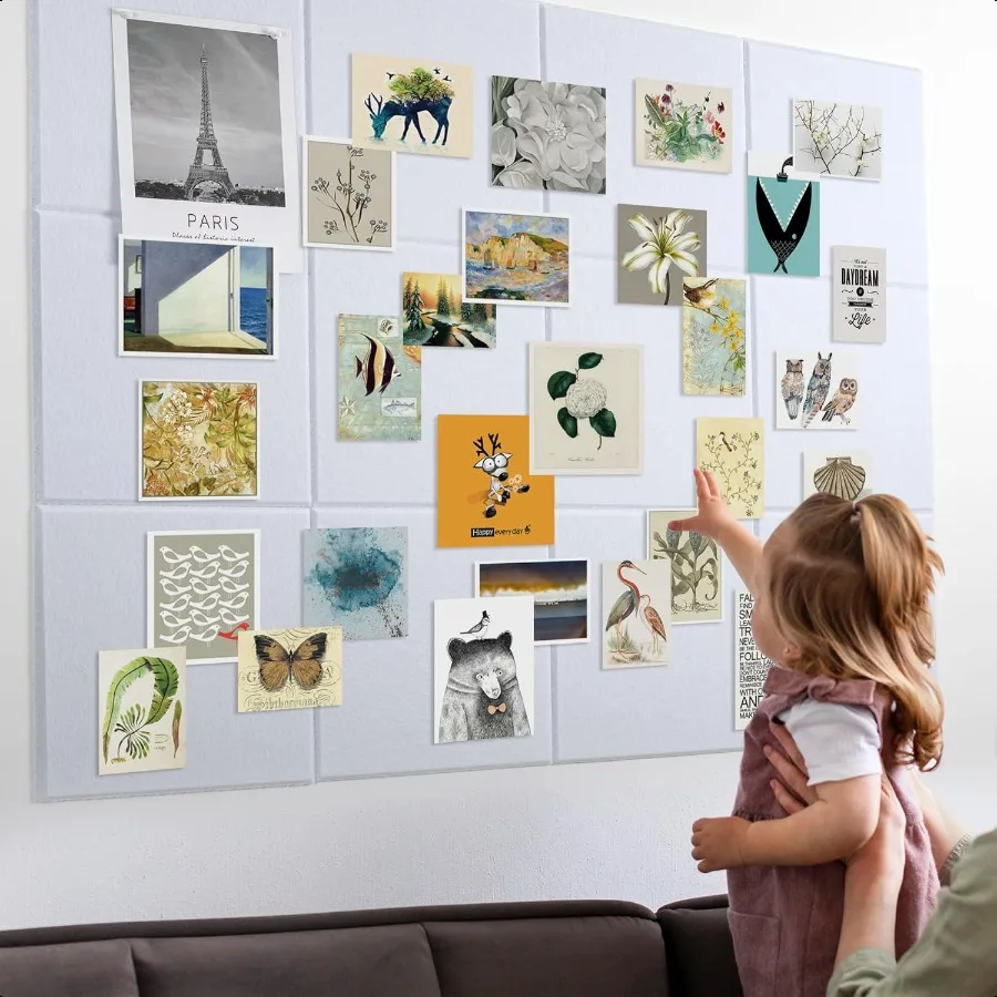 لوحة إعلانات الفلين الأبيض 47 بوصة × 35 بوصة 12 عبوة من بلاط لوحة الفلين القابل للإزالة للجدار كبير 48 × 36 لوحة إعلانات دبوس الخنزير #2