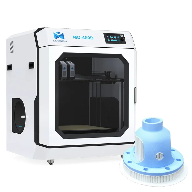 Stock MD-400D free leveling IDEX multi color nylon carbon fiber 24x24 bed 3d printers impresora 3d